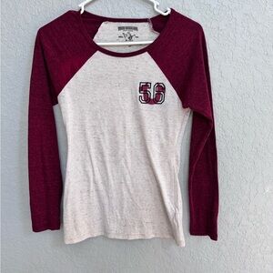 True Religion brand raglan baseball-style long-sleeve tee shirt